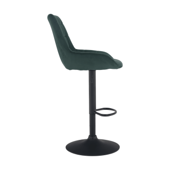 Scaun de bar, material textil Velvet verde închis, CHIRO