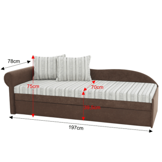 Colţar extensibil, maro/bej/auriu/model, stânga, AGA D