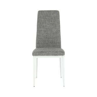 Scaun, textil gri deschis/metal alb, COLETA NOVA