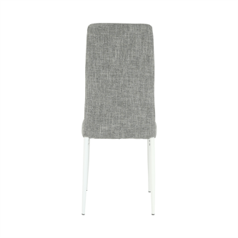 Scaun, textil gri deschis/metal alb, COLETA NOVA