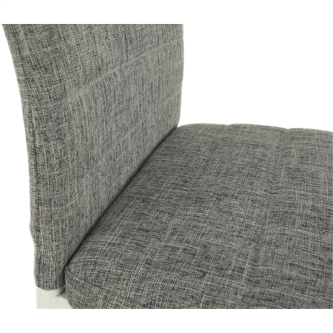 Scaun, textil gri deschis/metal alb, COLETA NOVA