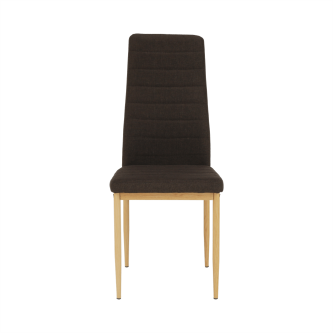Scaun, material textil maro închis/cadru metalic fag, COLETA NOVA