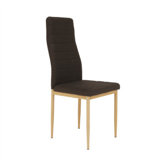 Scaun, material textil maro închis/cadru metalic fag, COLETA NOVA