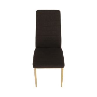 Scaun, material textil maro închis/cadru metalic fag, COLETA NOVA