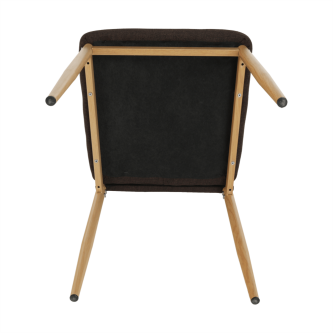 Scaun, material textil maro închis/cadru metalic fag, COLETA NOVA