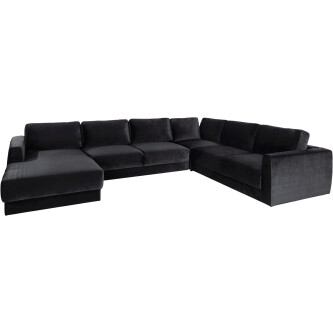 Coltar Hobro in forma de U, catifea, negru, designed by Morten Georgsen