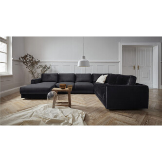 Coltar Hobro in forma de U, catifea, negru, designed by Morten Georgsen