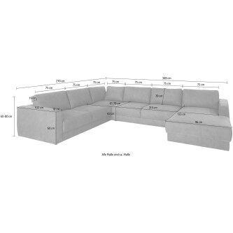 Coltar Hobro in forma de U, catifea, negru, designed by Morten Georgsen