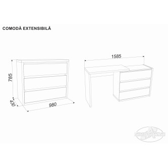 COMODA EXTENSIBILA ALB