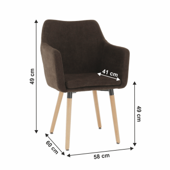 Fotoliu de design, maro închis/fag, DABIR