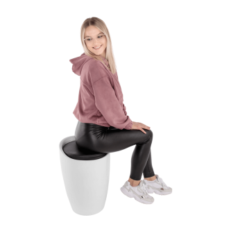 Taburet, alb/negru, DALILA NOVA