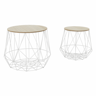 Set măsuţe auxiliare, natural/alb, DALUX