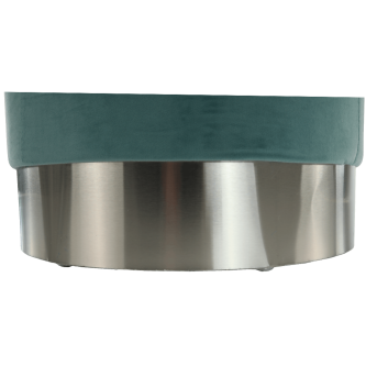 Taburet, catifea Velvet verde-mentol/crom argintiu, DARON