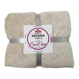 Pătură cu două feţe, bej-gri, 150x200, DEFANA TYP 2