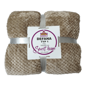 Pătură cu două feţe, maro deschis, 150x200, DEFANA TYP 1