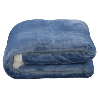 Pătură cu două feţe, gri-albastru, 127x152, KASALA TYP 1