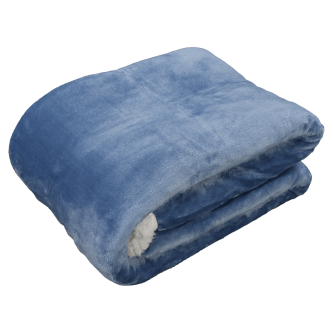 Pătură cu două feţe, gri-albastru, 127x152, KASALA TYP 1