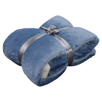 Pătură cu două feţe, gri-albastru, 127x152, KASALA TYP 1