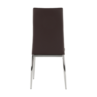 Scaun, piele ecologică maro/crom, DELA