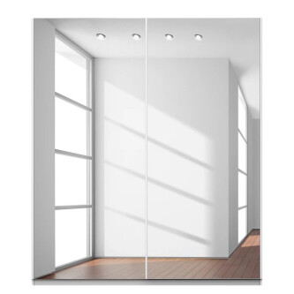 Dulap cu usi glisante KiYDOO Landhaus III, Alb alpin - 181 x 210 cm