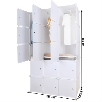 Dulap multifuncţional modular, alb, ZALVO