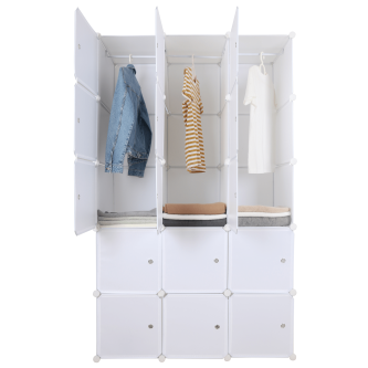 Dulap multifuncţional modular, alb, ZALVO