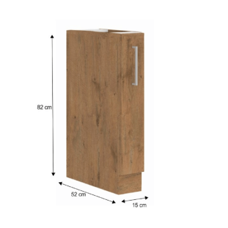 Cabinet inferior cu coş pull-out, stejar Lancelot, VEGA D15 CARGO BB