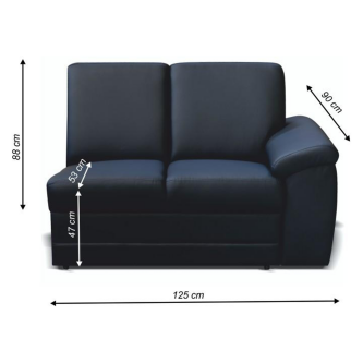 2 locuri cu mâner,piele eco neagră, dreapta, BITER 2 1B