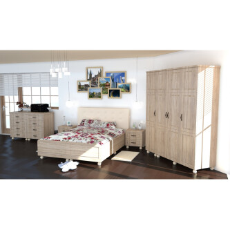 Dormitor Dynasty Sonoma cu pat 160x200 cm