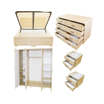 Dormitor Dynasty Sonoma cu pat 160x200 cm