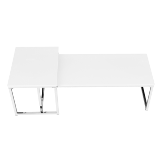 Set 2 măsuţe de cafea, alb extra lucios, ENISOL TYP 2