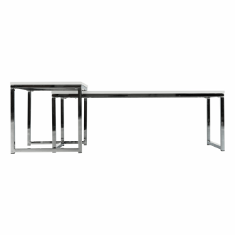 Set 2 măsuţe de cafea, alb extra lucios, ENISOL TYP 2