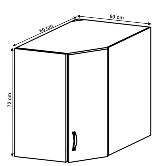 Cabinet superior, alb/gri mat, LAYLA G60N