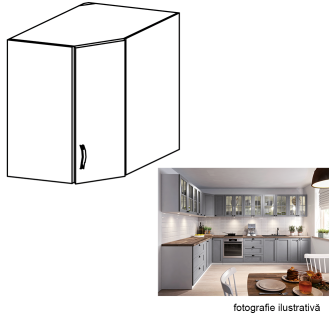 Cabinet superior, alb/gri mat, LAYLA G60N