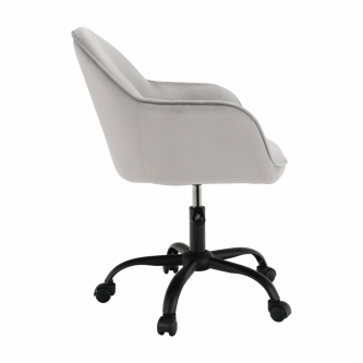 Scaun de birou, material textil din catifea gri deschis / negru, EROL