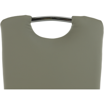 Scaun dining, piele ecologică gri/crom, ERVINA