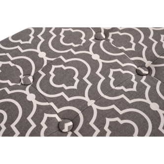 Taburet pliabil, material gri/alb cu model, FARGO