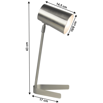 Lampă de masă, metal / nichel mat, FABEL