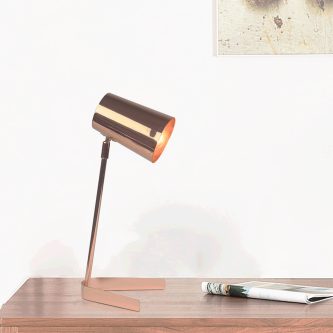 Lampă de masă, metal / roz auriu, FABEL