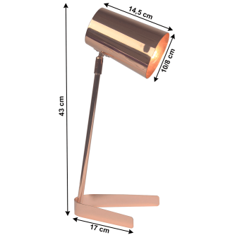Lampă de masă, metal / roz auriu, FABEL