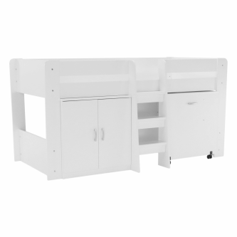 Pat combinat pentru camera copiilor, alb, FANY