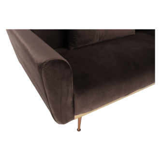 Canapea extensibilă, material textil Velvet maro, FASTA