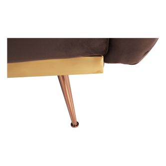 Canapea extensibilă, material textil Velvet maro, FASTA