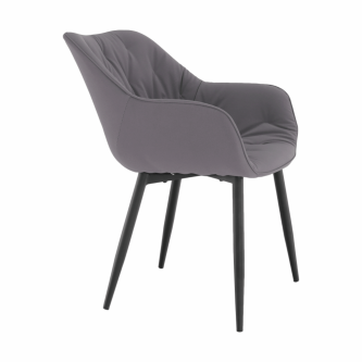 Fotoliu de design, material textil gri, FEDRIS