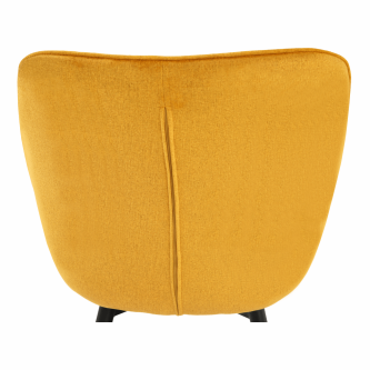 Fotoliu de design, material textil Velvet galben, FEDRIS
