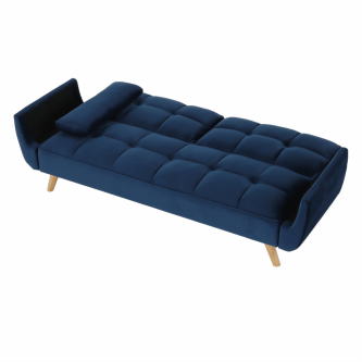 Canapea extensibilă,  albastru regal/stejar, FILEMA