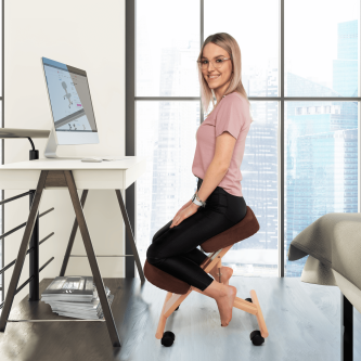 Scaun ergonomic, maro / fag, FLONET