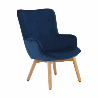 Fotoliu de design, catifea Velvet albastru, FODIL