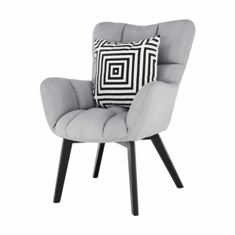 Fotoliu de design, gri/negru, FONDAR