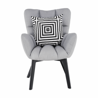 Fotoliu de design, gri/negru, FONDAR